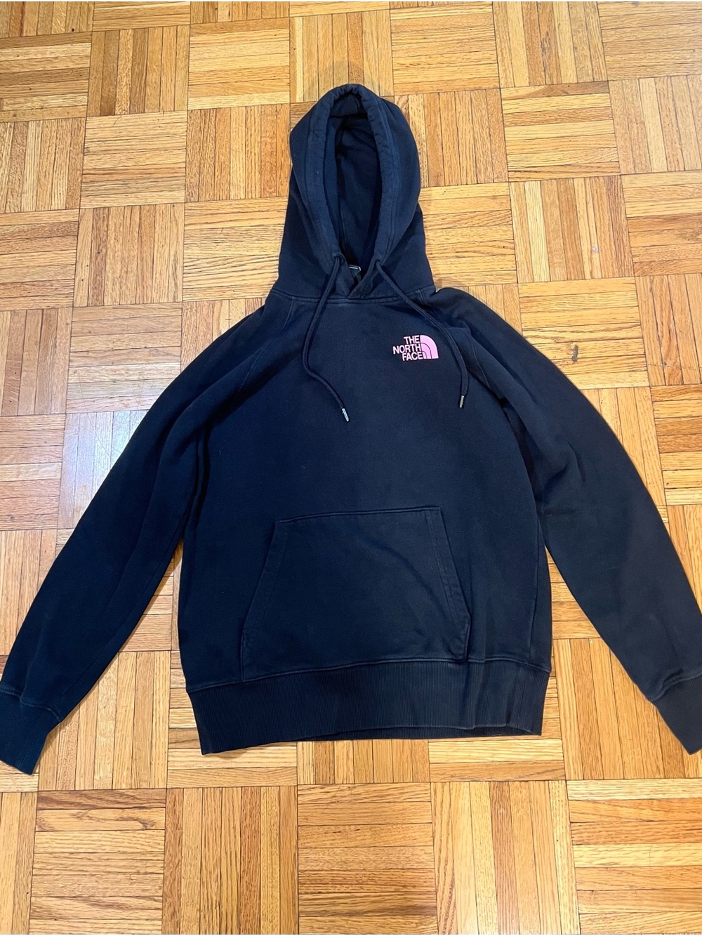Outdoor Girl The North Face Black Crewneck Hoodie with Pink Logo size XS